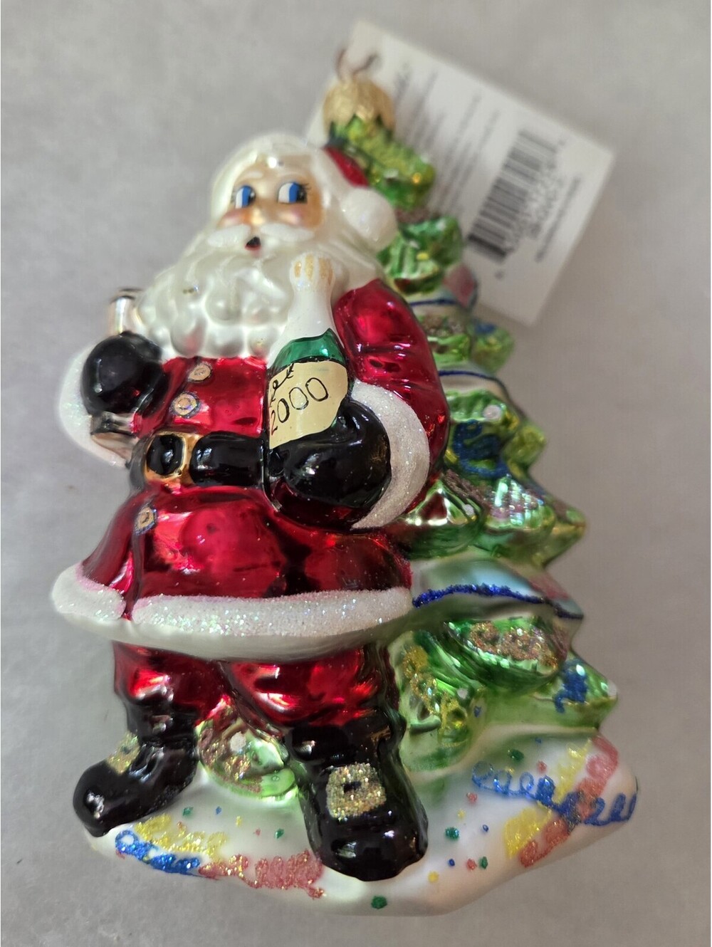 CHRISTOPHER RADKO Santa Millenium Cheer 2000 Handpainted Ornament, Mint w/Tag!